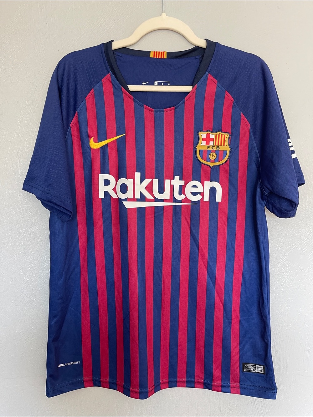 Nike FC Barcelona Striped Home Jersey - Navy & Red